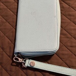Light Blue Zip Wristlet Wallet